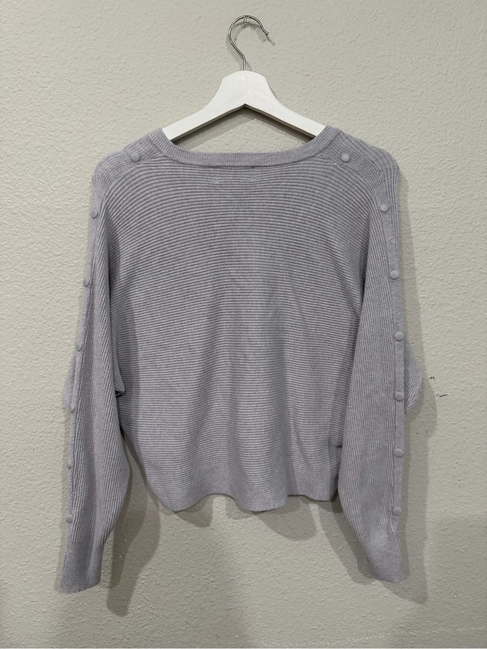 Premise Gray Ribbed Knit Dolman Sleeve Sweater Size Large - Picture 2 of 7